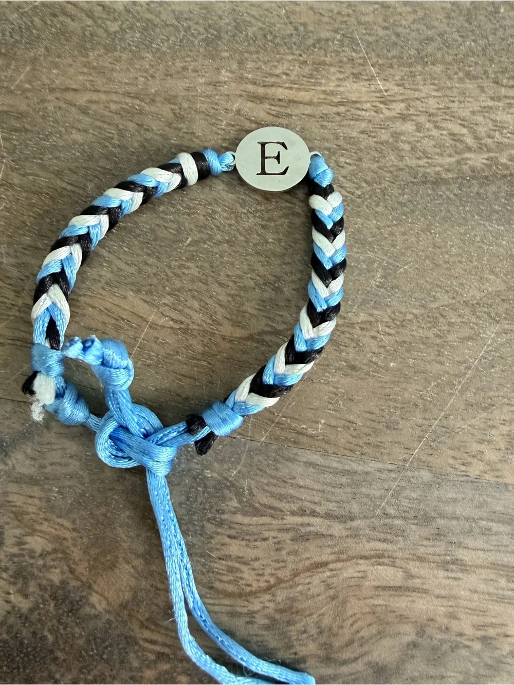 🍭6/$30 Personalized Blue Braided Initial Bracelet - Letter E